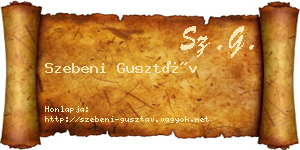 Szebeni Gusztáv névjegykártya